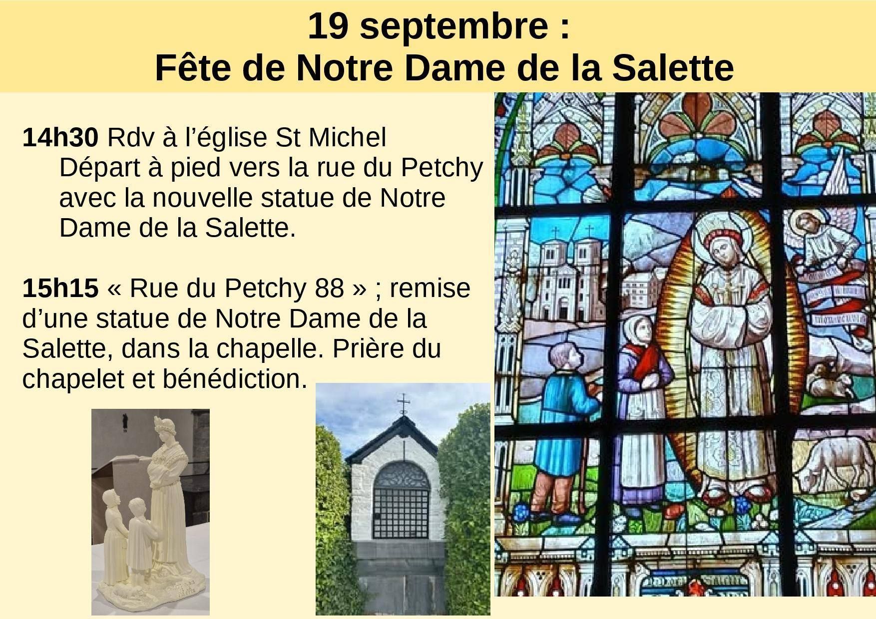 Fêtons Notre Dame de la Salette